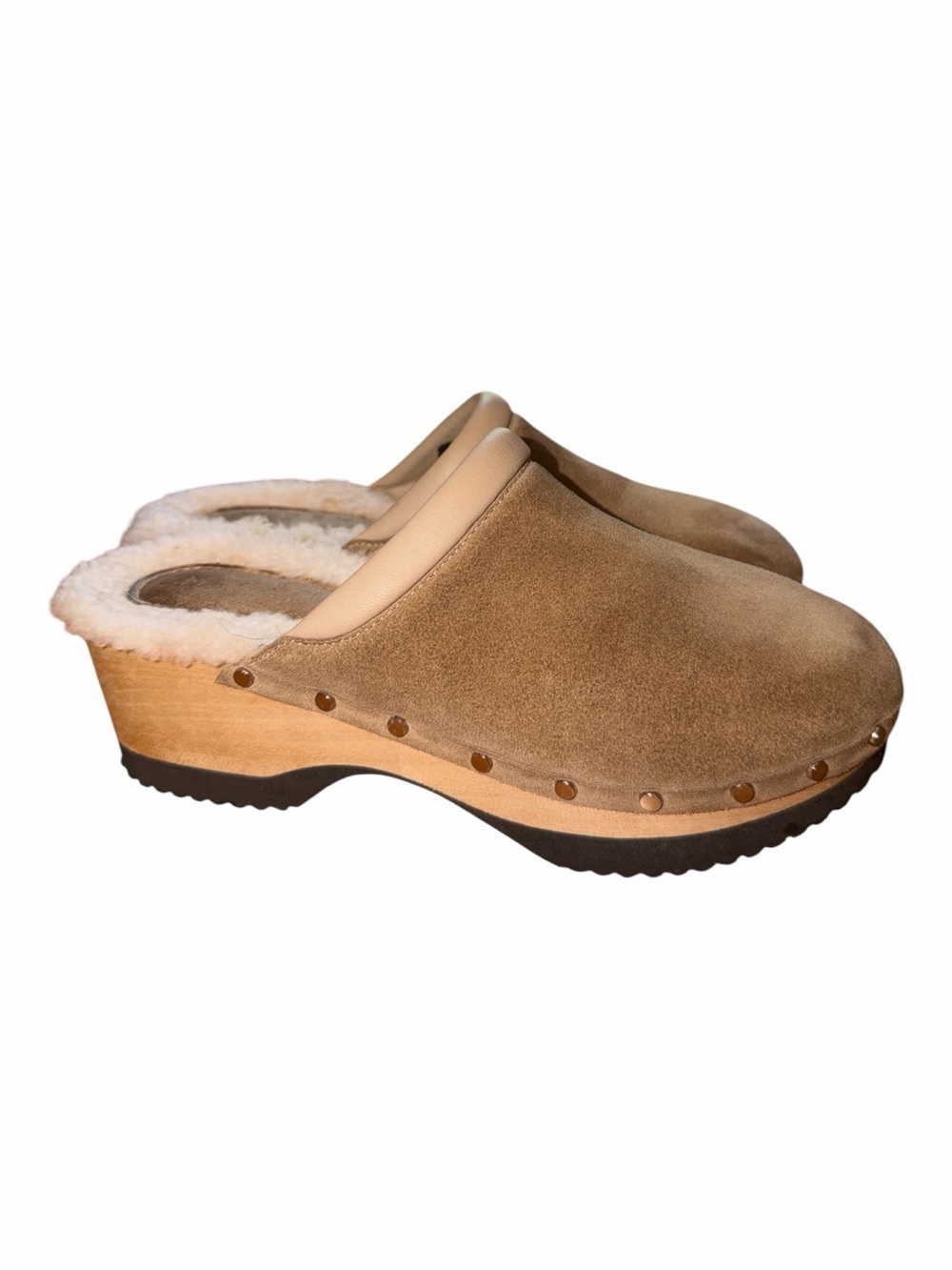 M. Gemi women's Suede Faux-Shearling Slip-Ons - Beige - Picture 2 of 5